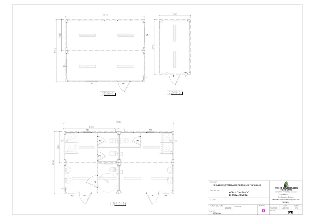 Plano 26540 — distribución de módulo prefabricado en Mallorca